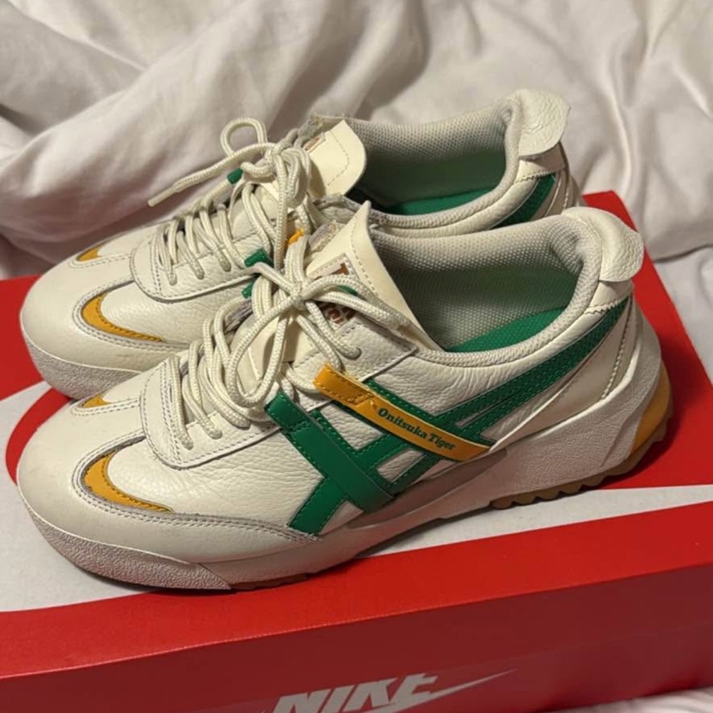 Onitsuka Tiger by Asics White and Green Sneakers